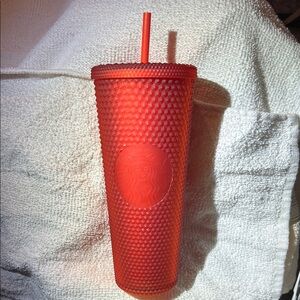 Starbucks Red Textured Tumbler with Straw